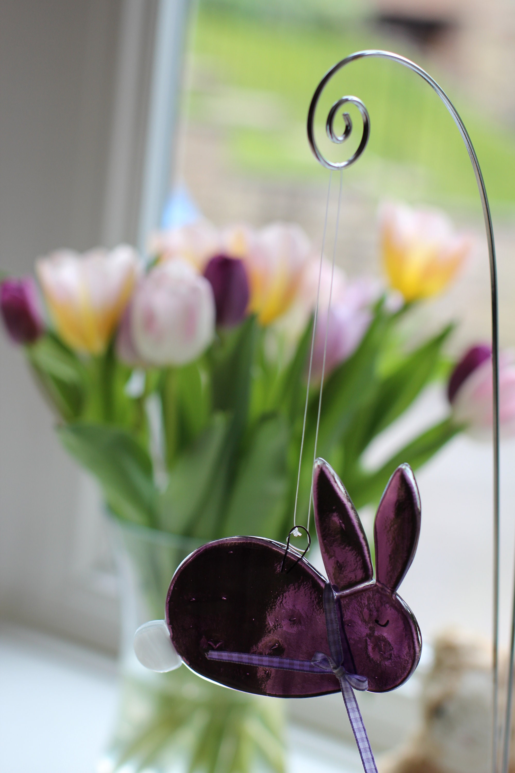 Fused Glass Rabit Fused Glass Rabbit / Bunny Sun Catcher Gift / Present / | Etsy
