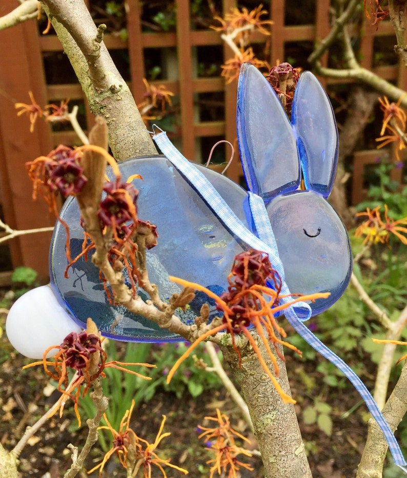 Fused Glass Rabbit / Bunny Sun Catcher Gift / Present / Etsy UK