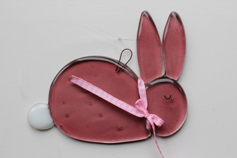 Fused Glass Rabbit / Bunny Sun Catcher Gift / Present / Etsy