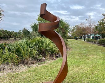 Twister (Large Abstract Sculpture, Garden Statue, Corten Steel Artwork, Metal art)