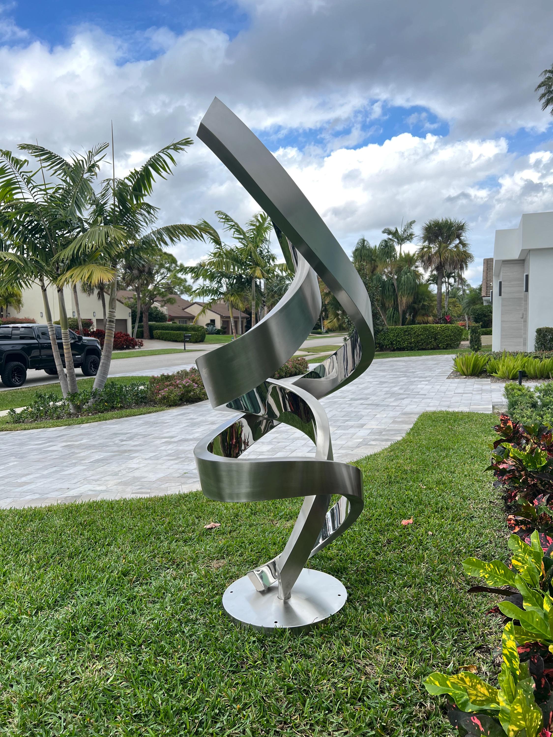 Large Abstract Sculpture, Garden Statue, High Polished Stainless Steel ...