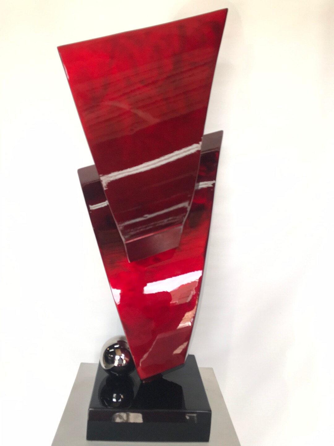 Internal Bond striking Red Tabletop Interior Artwork, Rust Proof