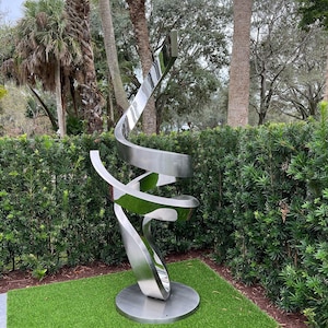 Large Abstract Sculpture, Garden Statue, High Polished Stainless Steel Artwork, Metal art