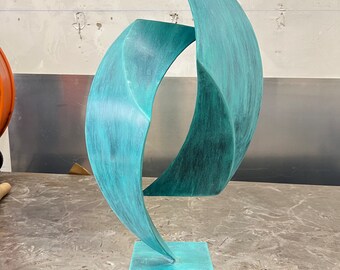 Protective Love ( modern minimal fine art, tabletop steel sculpture)