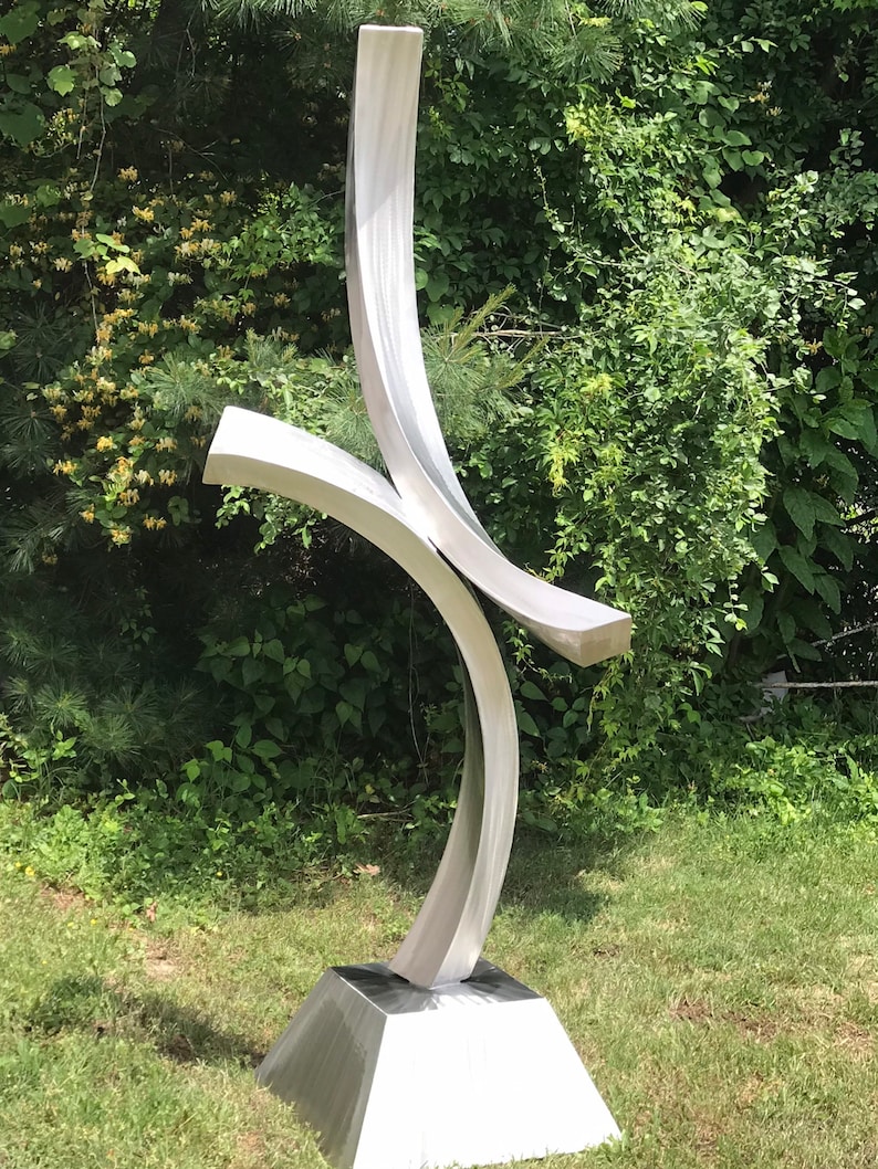 Secure lawn Art in Fabricated Stainless Steel, Modern Sculpture Etsy