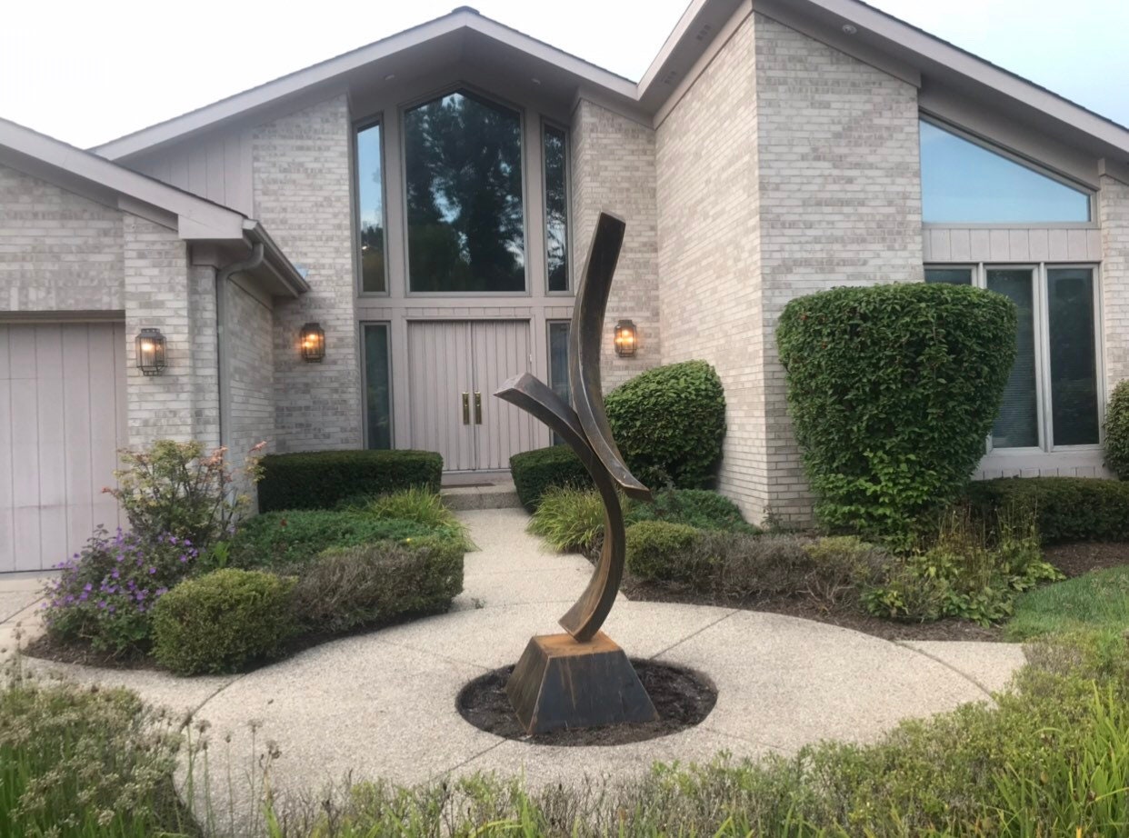 SECURE corten Steel Sculpture for Front Yard, Backyard, Patio Garden