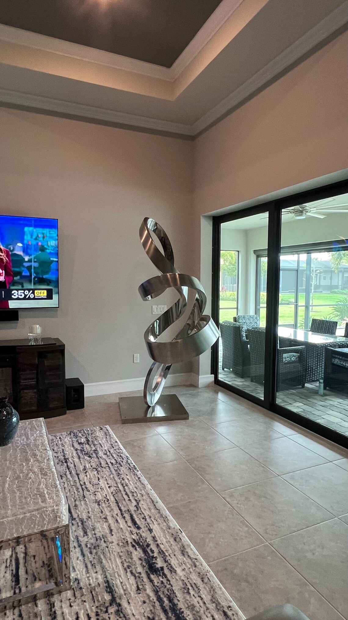 Large Abstract Sculpture, Garden Statue, High Polished Stainless Steel ...