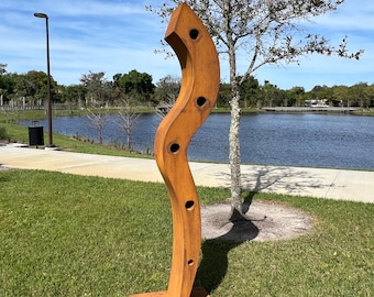 Something Earthy , corten outdoor, rustic art, yard decor, pool art lawn sculpture,