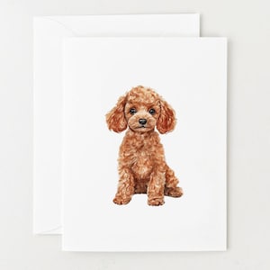 Mini Poodle Dog Card Set of 8, Dog Stationery, Thank You Cards, Birthday Cards