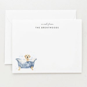 Labrador Retriever Stationery, Personalized Gift, Yellow Golden Lab Dog Note Card Set with Envelopes