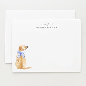 Lab Stationery, Personalized Gift, Yellow Labrador retriever Dog Note Card Set of 12