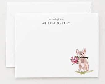 Personalized French Bulldog Note Card Set: Dog Stationery Gift