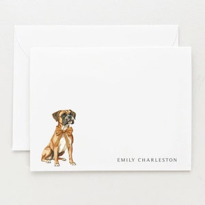 Boxer Stationery, Personalized Dog Gift, Dog Note Card Set with Envelopes