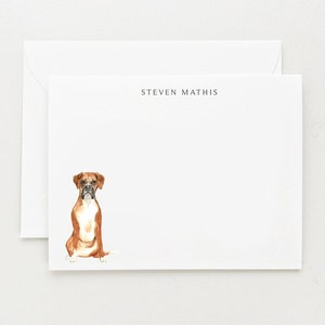 Boxer Stationery, Personalized Dog Gift, Dog Note Card Set with Envelopes
