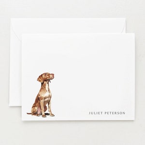 Vizsla Stationery, Personalized Dog Gift, Dog Flat Note Card Set