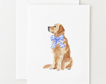 Carte de golden retriever, carte d'anniversaire de chien, carte vierge d'anniversaire, merci