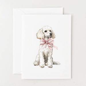 Standard Poodle Stationery, Folded Cards Set of 8, Dog Painting Stationery Set, Thank You Cards, Birthday Cards, White Poodle