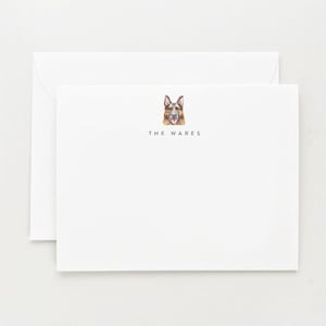 German Shepherd Stationery, Personalized Dog Gift, Dog Note Card Set, German Shepherd Watercolor Gift
