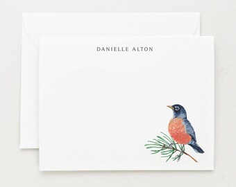 Papeterie Robin, cadeau personnalisé pour amoureux des oiseaux, jeu de 12 cartes pour correspondance