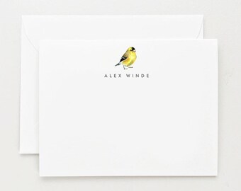 Papeterie sur les oiseaux, cadeau d'observation d'oiseaux personnalisé, lot de 12 cartes de correspondance Chardonneret