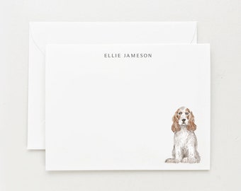 Cocker Spaniel Dog Stationery, Personalized Dog Gift, Dog Note Card Set with Envelopes