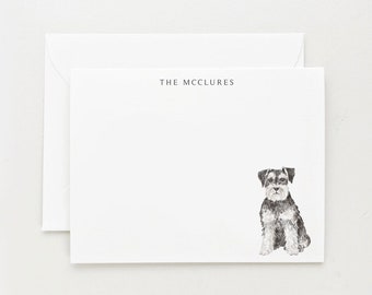 Schnauzer Stationery, Personalized Gift, Dog Note Card Set with Envelopes