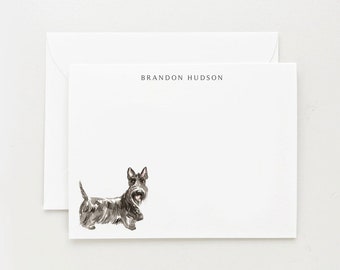 Scottish Terrier Stationery, Personalized Dog Gift, Dog Note Card Set, Scottie Gift