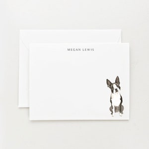 Boston Terrier Stationery, Personalized Gift, Dog Note Card Set with Envelopes