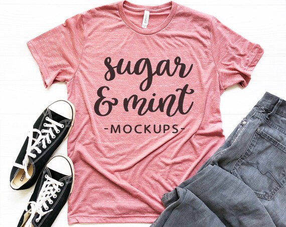 Mens T-Shirt Mockup Bella Canvas 3650 Unisex Mauve