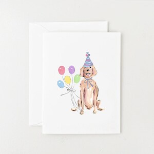 Golden Retriever Card, Dog Birthday Card, Blank Card for Birthday