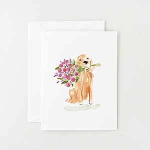 Golden Retriever Card, Dog Birthday Card, Blank Card for Birthday, Thank You