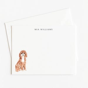 Cavapoo Stationery, Personalized Dog Gift, Dog Note Card Set