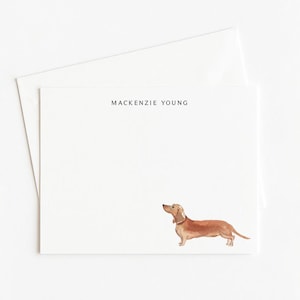 Dachshund Note Card Set: Personalized Dog Stationery