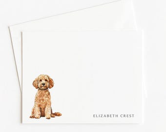 Goldendoodle Note Card Set: Personalized Dog Stationery Gift
