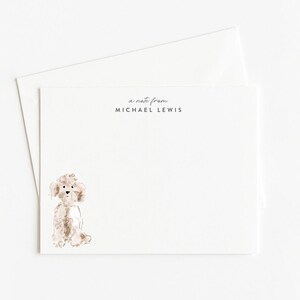 Cockapoo Stationery, Personalized Dog Gift, Dog Note Card Set with Envelopes