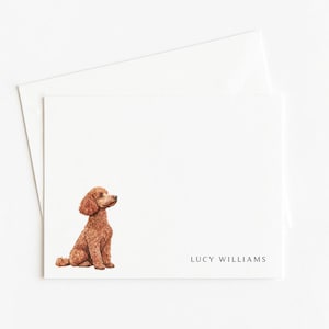 Miniature Poodle Note Card Set: Personalized Dog Stationery
