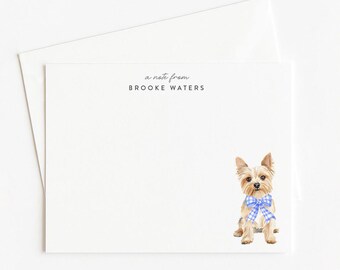 Personalized Yorkie Note Card Set: Dog Stationery Gift