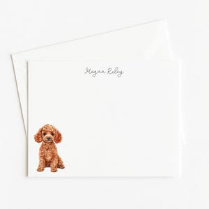 Mini Poodle Note Card Set: Personalized Dog Stationery Gift
