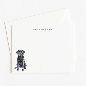 Black Lab Stationery Set: 12 Note Cards & Envelopes