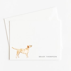 Yellow Lab Note Card Set: Personalized Labrador Stationery
