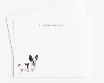 French Bulldog Note Card Set: Personalized Dog Stationery