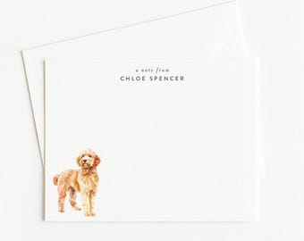 Goldendoodle Note Card Set: Personalized Dog Stationery Gift