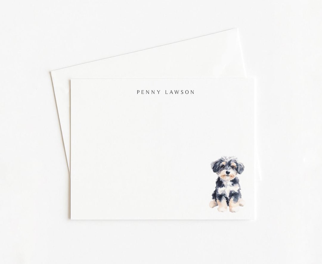 Mini Aussiedoodle Stationery, Personalized Dog Gift, Dog Note Card Set ...
