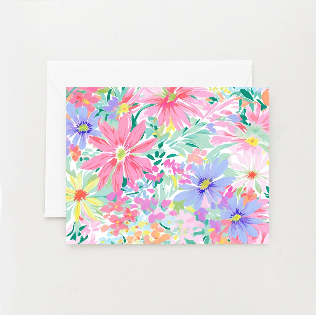 Blank Card Stationery Set, Folded Flower Greeting Cards Box of 8 - Etsy