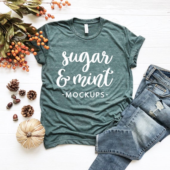 mockup shirt etsy t Etsy  Shirt Shirt Mockup Bella Fall T  T Forest Canvas Marble 3650