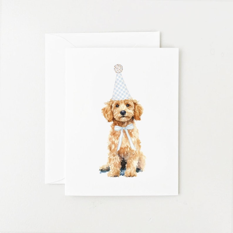 Carte d'anniversaire Goldendoodle, carte d'anniversaire chien, carte vierge pour anniversaire, Labradoodle image 1