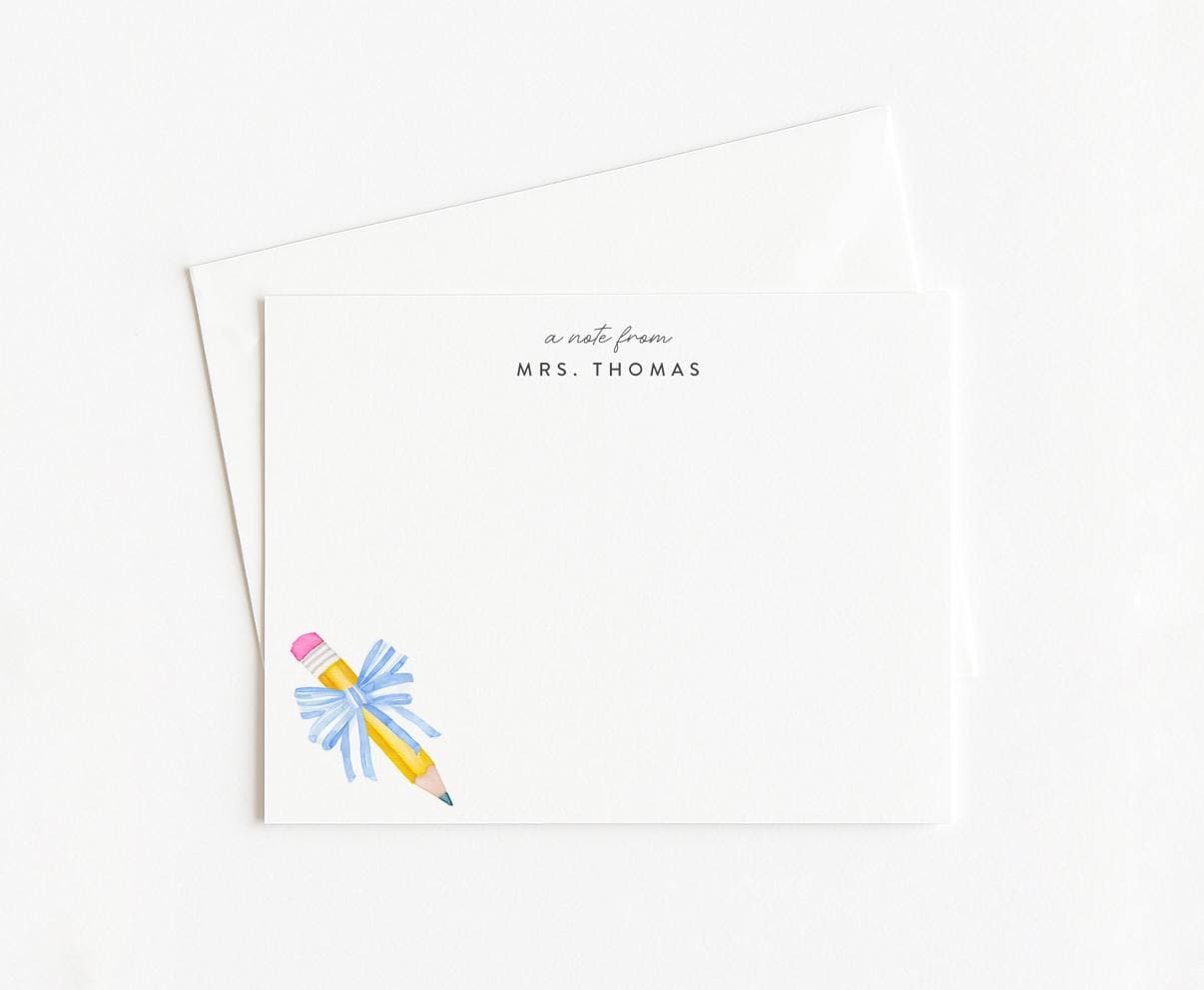 Personalized Teacher Note Card Set: Monogrammed Stationery Gift - Etsy