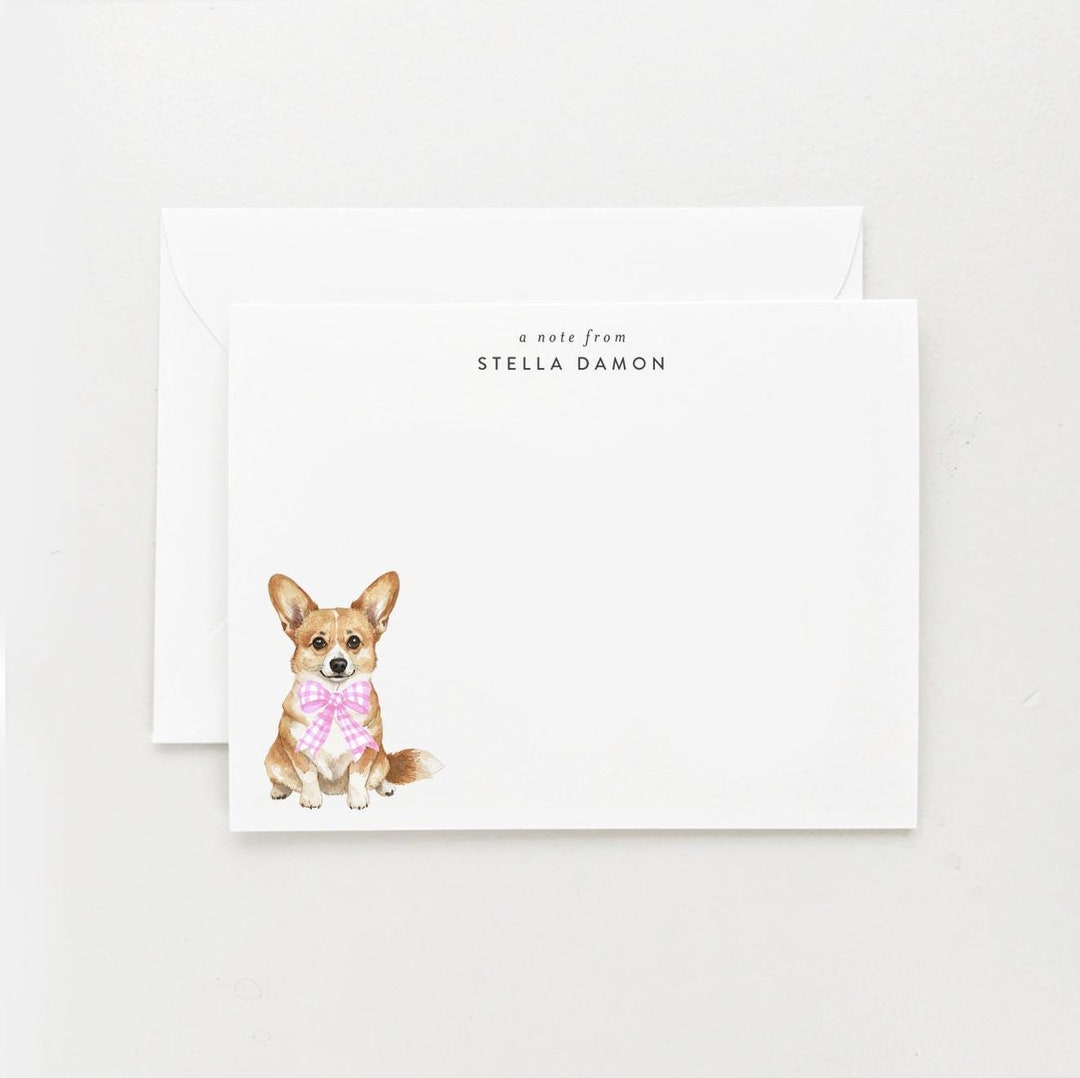 Editable Corgi Notes Personalized Corgi Note Card Set: Dog Stationery Gift - Etsy