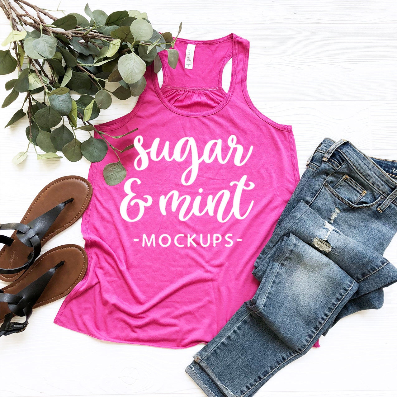 Download Berry Racerback Tank Top Mockup Bella Canvas 8800 Women's | Etsy