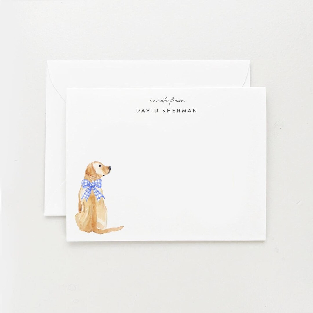 Yellow Labrador Note Card Set: Personalized Stationery Gift - Etsy